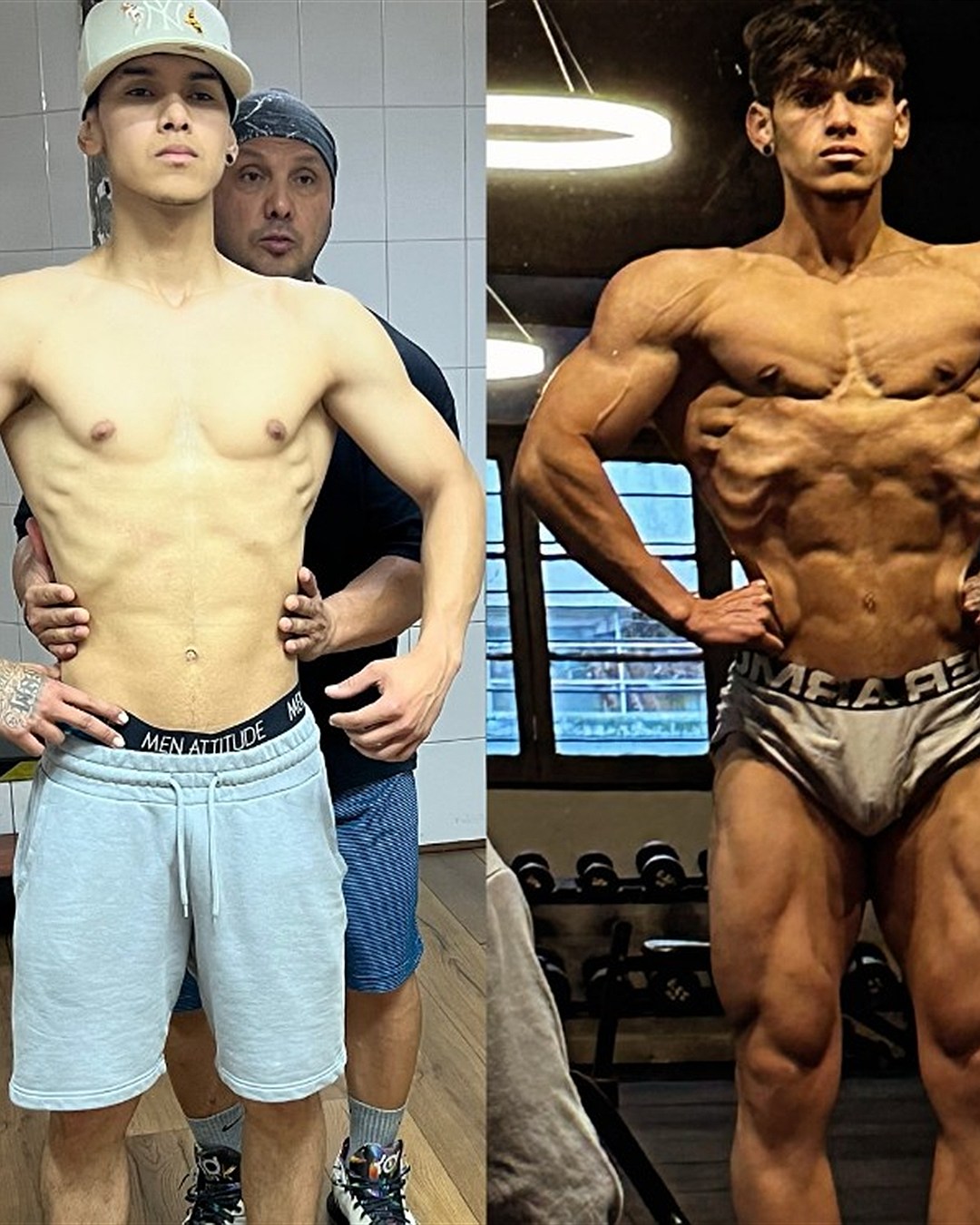 Transformación antes y después: recomposición corporal y físico de competición