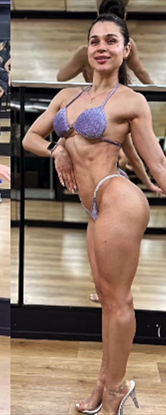 Después: atleta femenina con mayor definición muscular